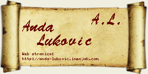 Anda Luković vizit kartica
